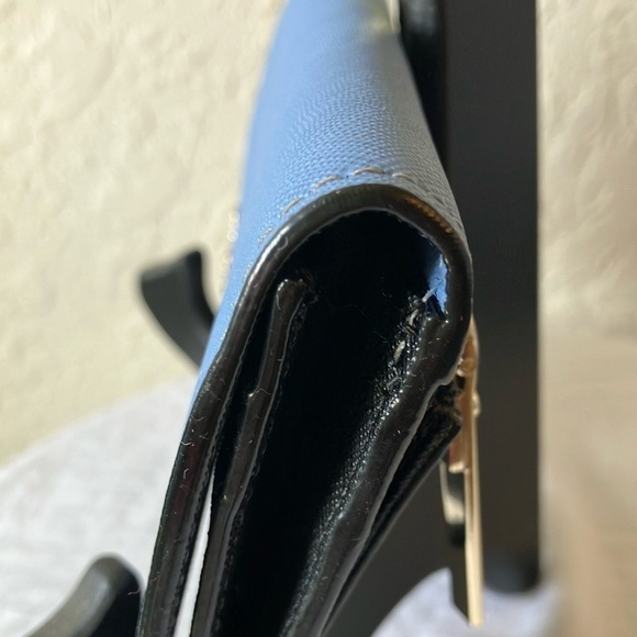 Kate Spade: Blue & Black Wallet - 10 card slots- coin area- Gold tone - Picture 5 of 16